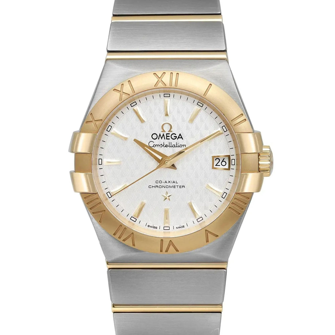 Omega Constellation 18K Yellow Gold Siver Dial Unisex Watch 123.20.35.20.02.006