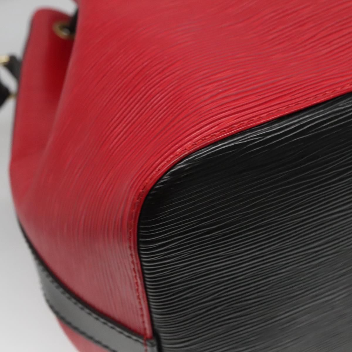 Louis Vuitton Epi Petit Noe Shoulder Bag Bicolor Black Red M 44017 Lv Auth