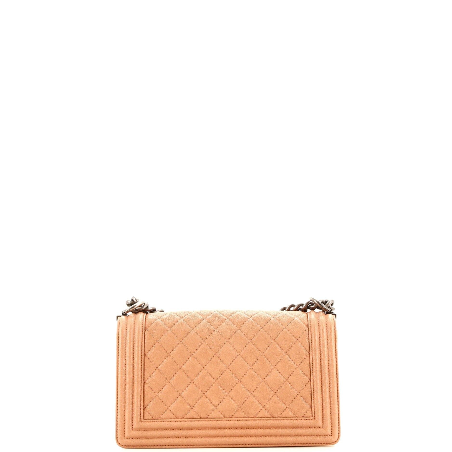 Chanel Boy Flap Bag Quilted Caviar Old Medium