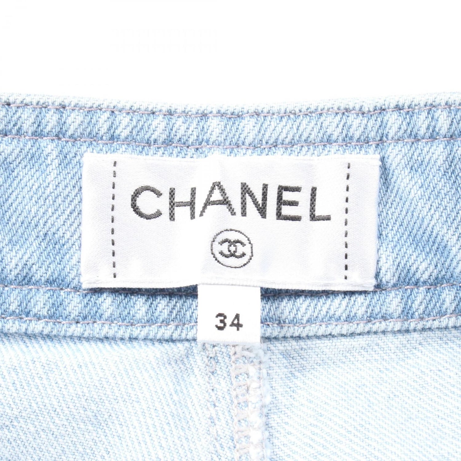 Chanel Blue Denim Pants Cotton P 76229v 68736