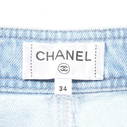 Chanel Blue Denim Pants Cotton P 76229v 68736
