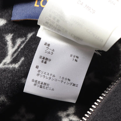 Louis Vuitton Hooded Cape Monogram Poncho Rm 223w Qwe Wool Silk Black