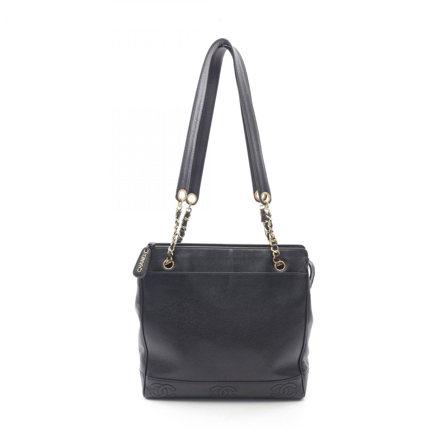 Chanel Black Trip Luco Co Tote Bag Calfskin (cowhide)