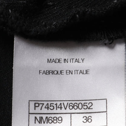 Chanel Black Coco Mark Dot Denim Pants Cotton Polyurethane P 74514v 66052