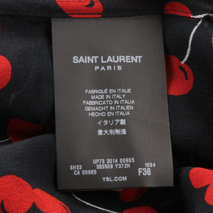 Saint Laurent Paris Blouse Black Red White Silk