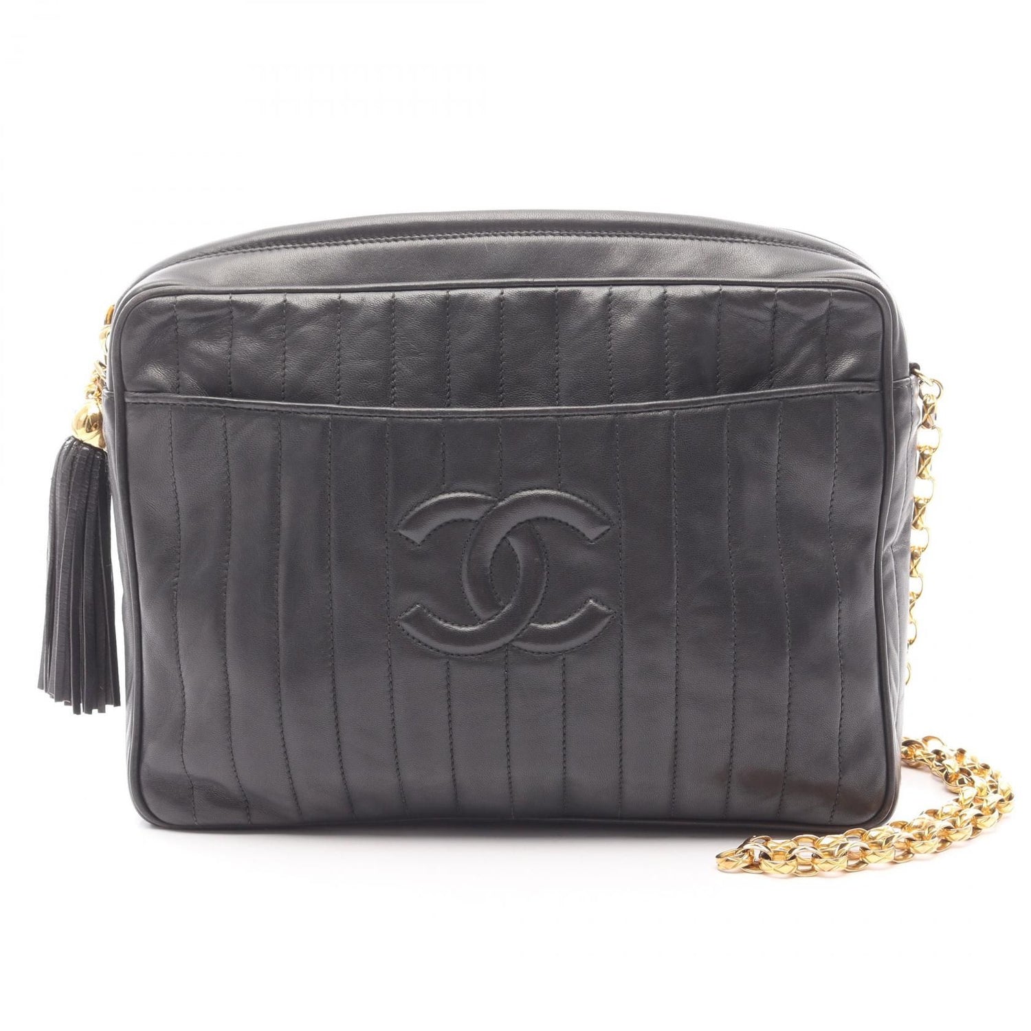 Chanel Gray Mademoiselle Shoulder Bag Lambskin (sheep Leather)
