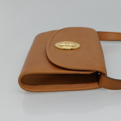 Christian Dior Shoulder Bag Leather Beige Auth