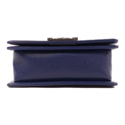 Chanel Blue Cowhide Leather Boy 7.9 Crossbody Back Bag Calfskin (cowhide)