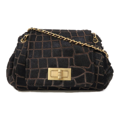 Chanel Black Horsehair 2.55 Chain Shoulder Gold Chain Shoulder Back Bag Black Shoulder Bag Ot