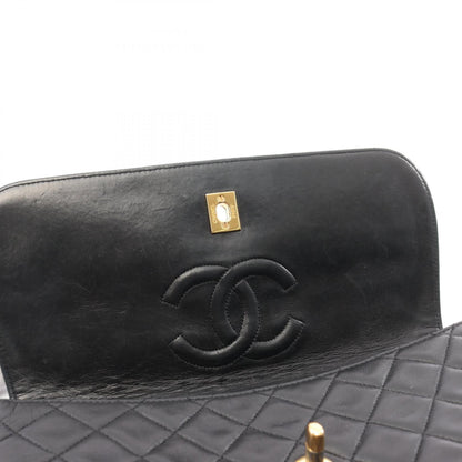 Chanel Black Matelasse Shoulder Bag Lambskin (sheep Leather) A 01113