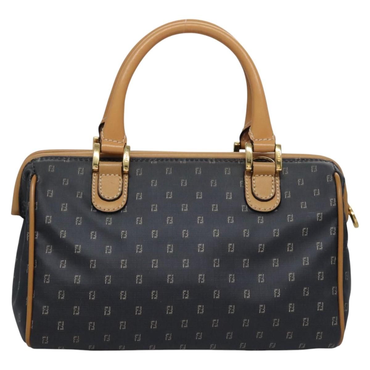 Fendi Hand Bag Pvc Canvas 2way Black Auth