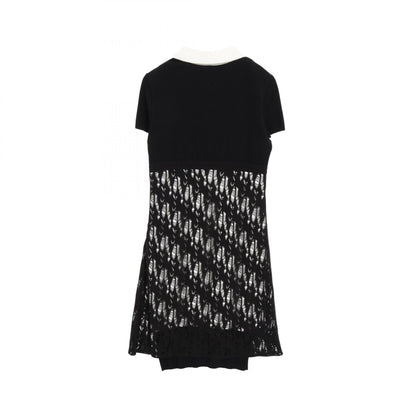 Chanel Black White Coco Mark Button Dress Cotton Rayon P 43423k 04436