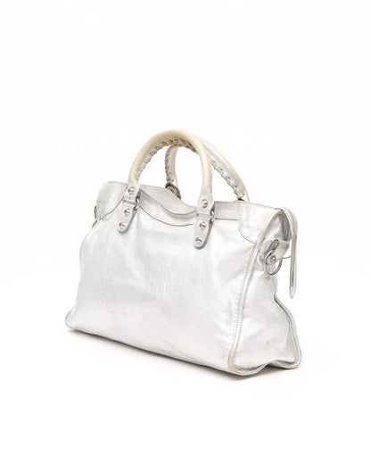 Balenciaga Classic Metallic Motocross City Bag