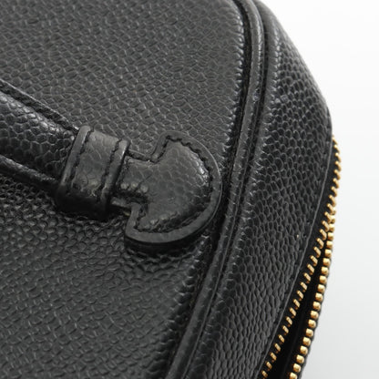 Chanel Black Coco Mark Handbag Leather Grained Calfskin A 01998
