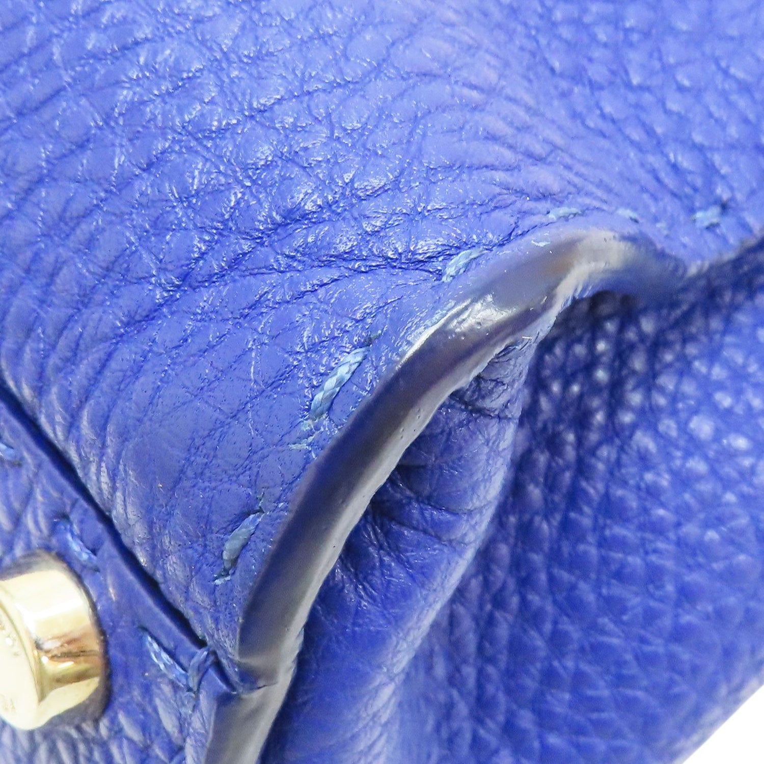 Fendi Peekaboo Selleria Leather Blue Shoulder Handbag 8bn 226