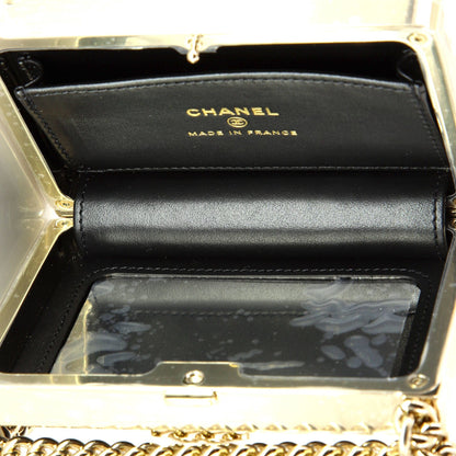 Chanel Boy Chain Box Minaudiere Quilted Patent
