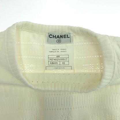 Chanel White Short Sleeve Knit Rayon P 07402v 0557