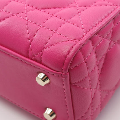 Dior Christian Dior Mini Cannage Handbag Pink Leather Mo 0505onge