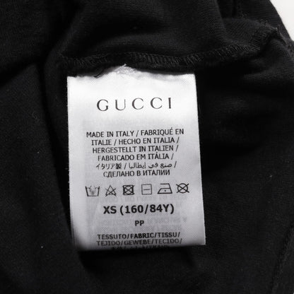 Gucci T-shirt Cotton Tops Black Multicolor Logo Xs