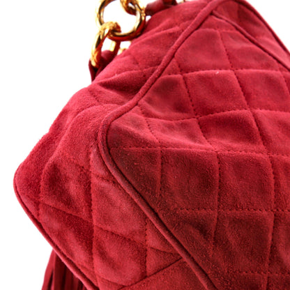 Chanel Vintage Front Pocket Camera Bag Quilted Suede Medium