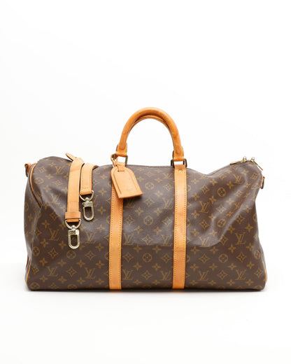 Louis Vuitton Monogram Keepall Bandoliered 50 Weekend Bag