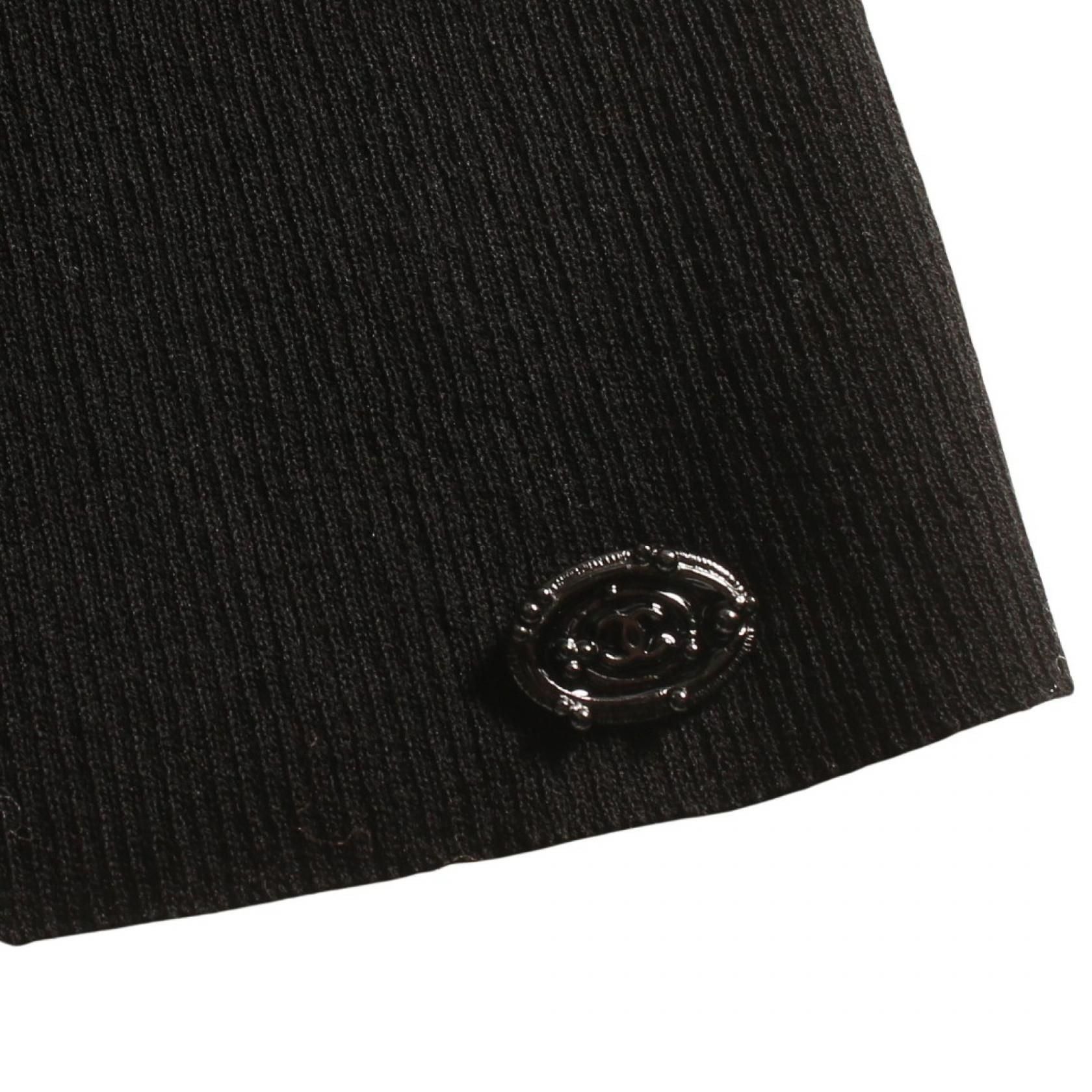 Chanel Black T-shirt Cotton Nylon P 35209k 02068