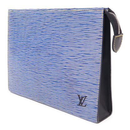 Louis Vuitton Epi Poche Toilette Blue Business Bag Clutch Bag M 54654