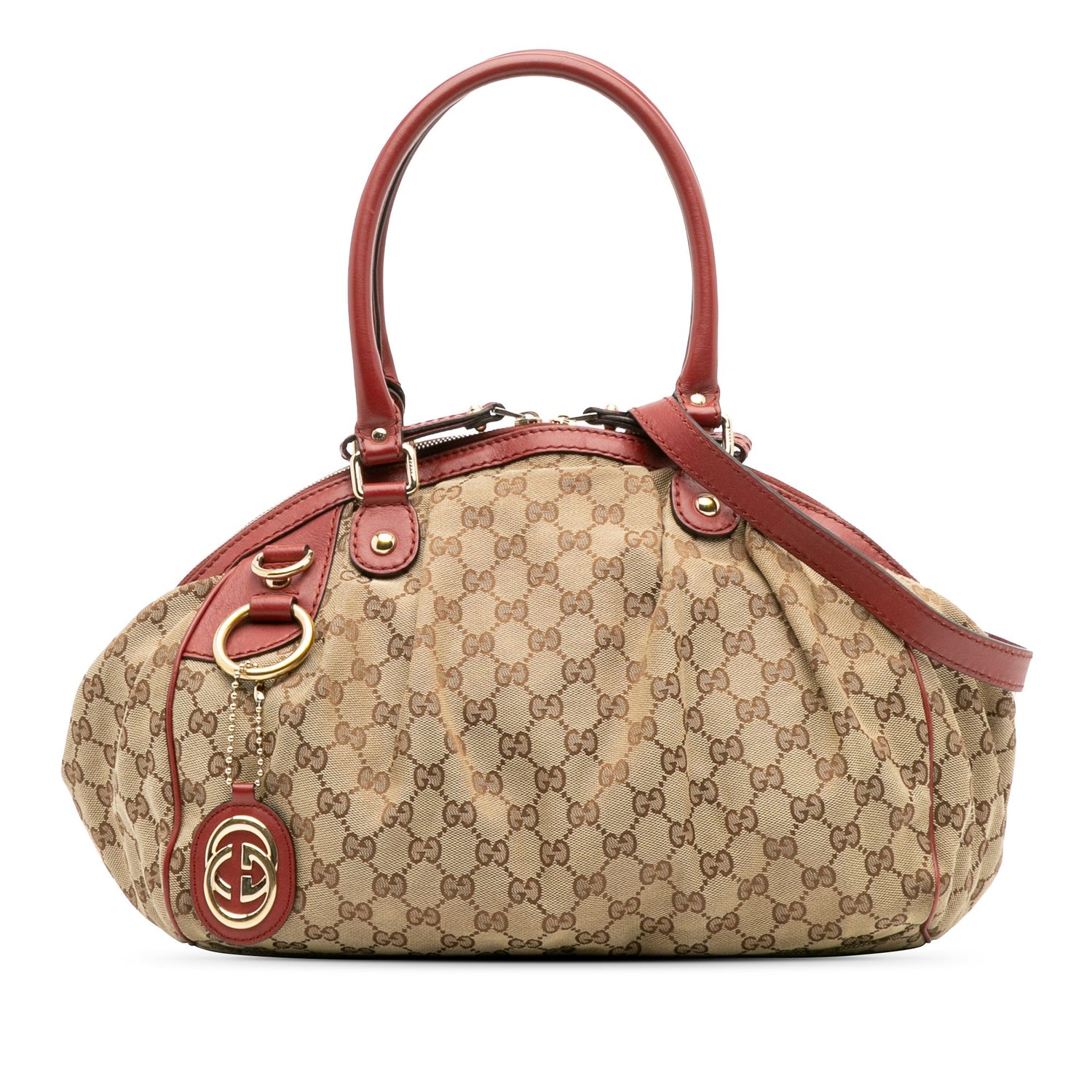 Gucci GG Canvas Sukey Satchel Brown