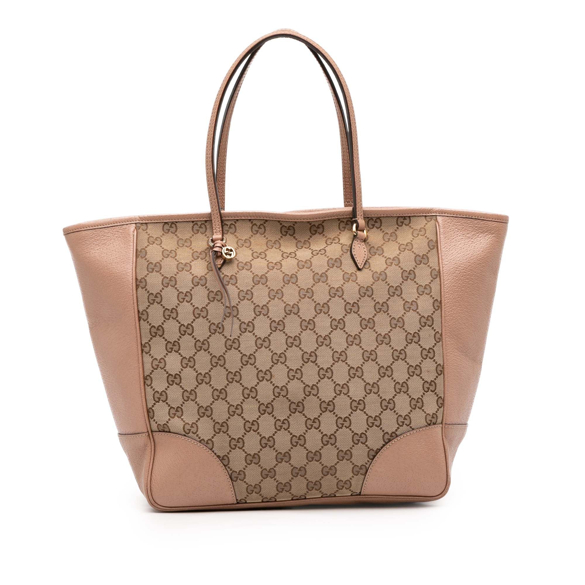 Gucci GG Canvas And Leather Bree Tote Pink