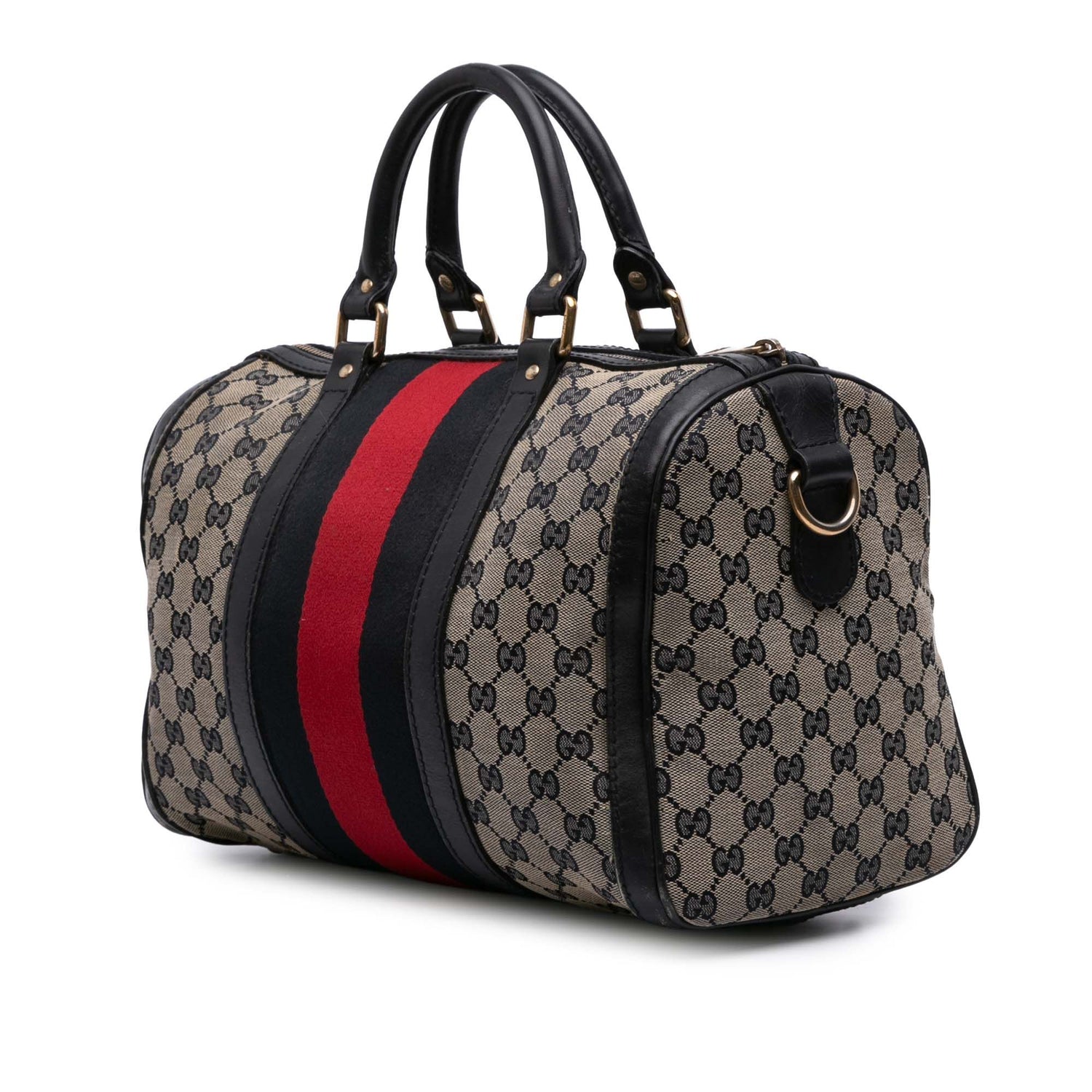 Gucci Medium GG Canvas Web Joy Boston Bag Brown