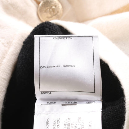 Chanel Black Beige Coco Mark Button Cardigan Cashmere P 72780