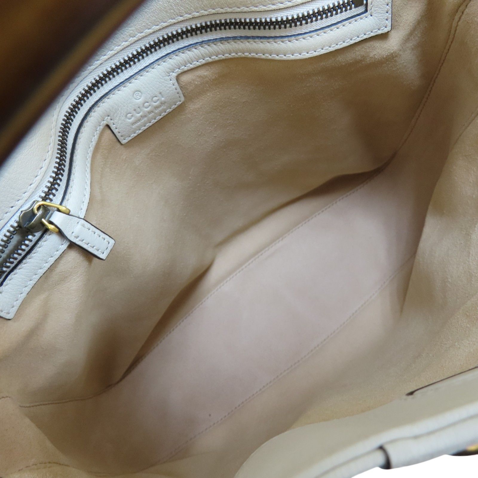 Gucci Diana Medium Bamboo Shoulder Handbag White Leather 746124