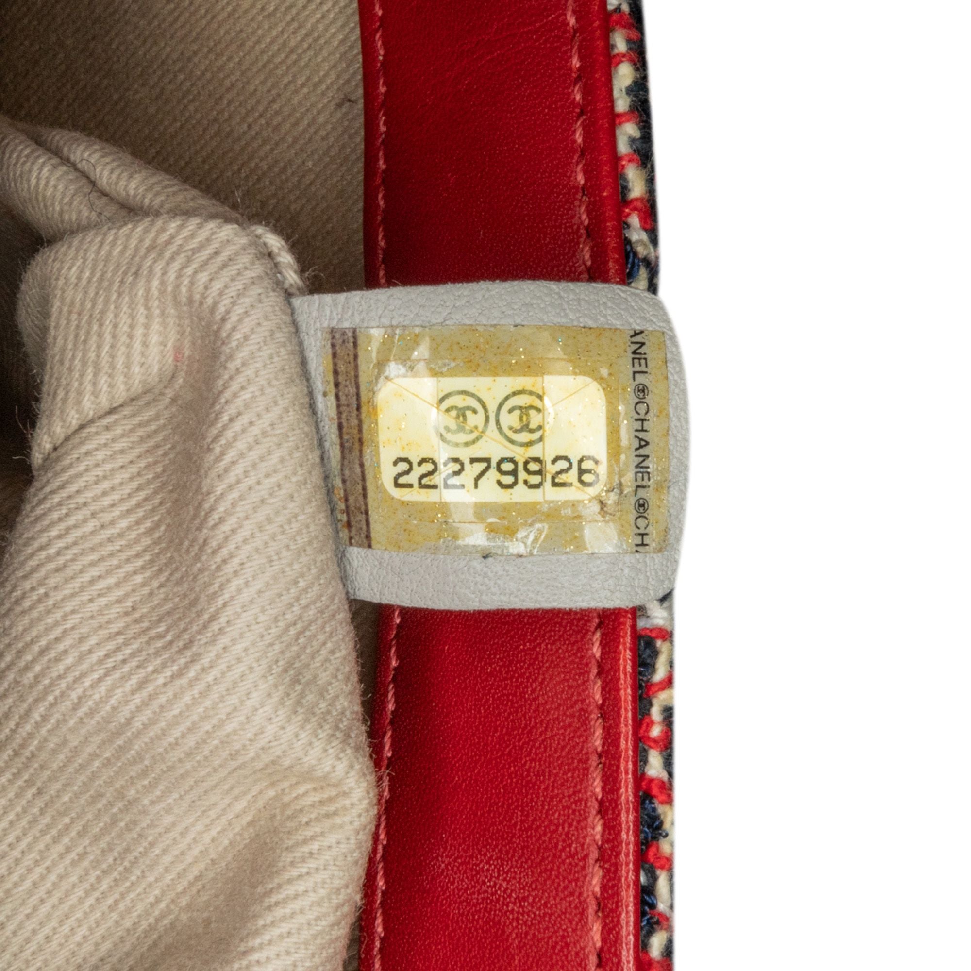 Chanel CC Quilted Tweed Single Flap Blue