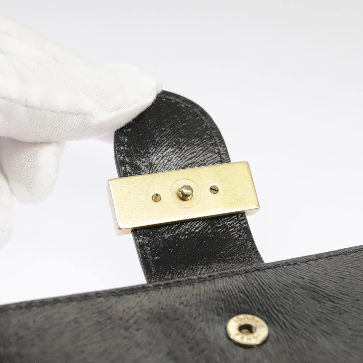 Fendi Wallet Leather Black Auth