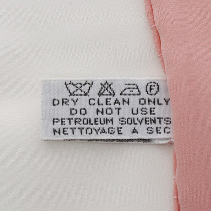 Chanel White Pink Scarf Silk