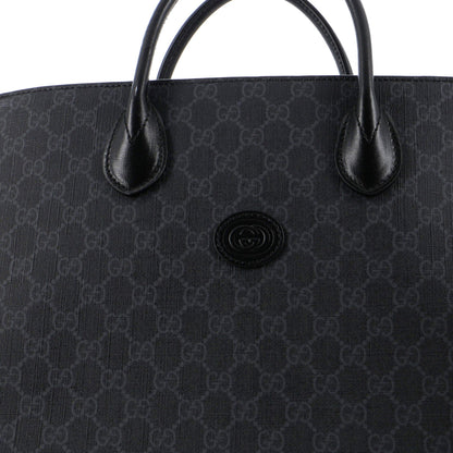 Gucci Vertical Structured Top Handle Open Tote Gg Coated Canvas Medium