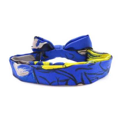 Hermes Silk Mini Ribbon Bow Blue Tie Blue Silk