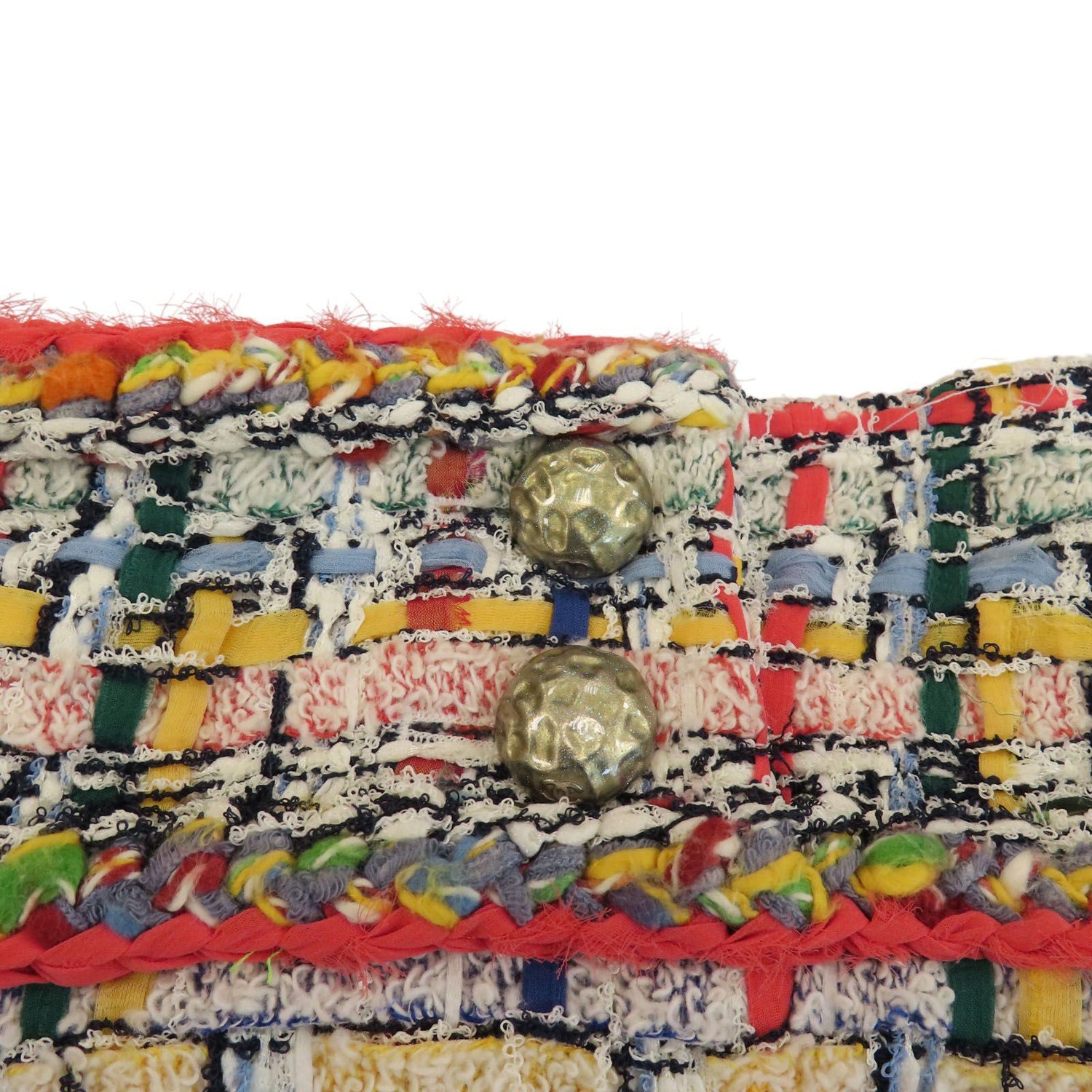 Chanel Pink Yellow Blue Tweed Skirt 36