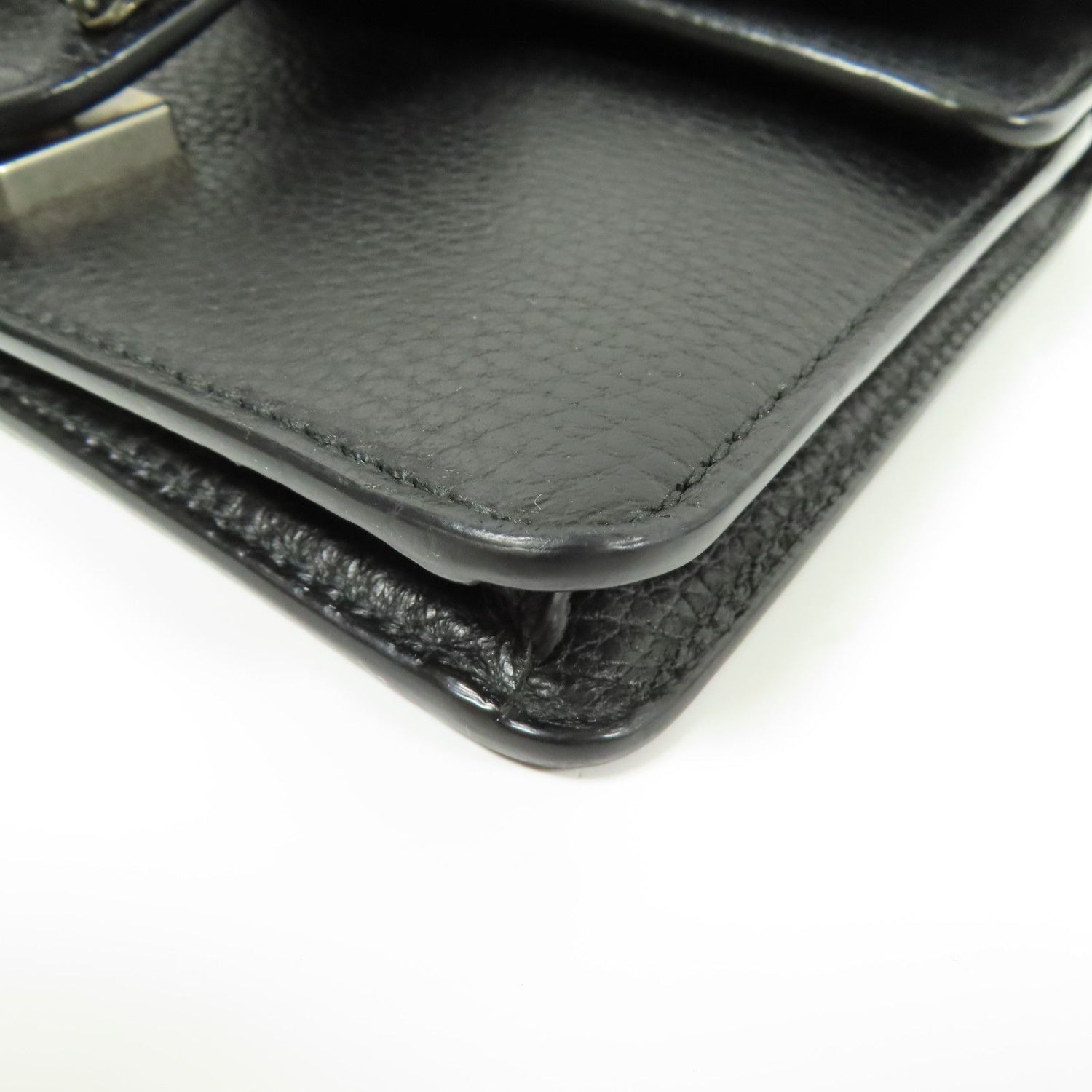 Gucci Cowhide Leather Dionysus Silver Shoulder Bag Black Calfskin (cowhide) 421970 Caogn 8176