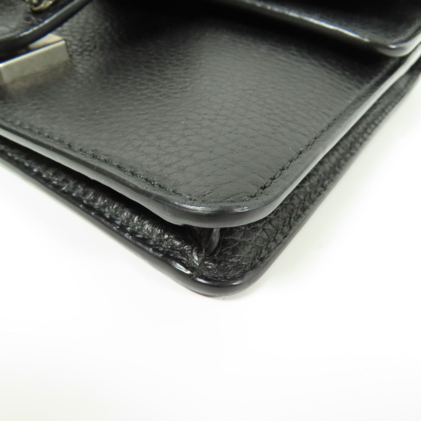 Gucci Cowhide Leather Dionysus Silver Shoulder Bag Black Calfskin (cowhide) 421970 Caogn 8176