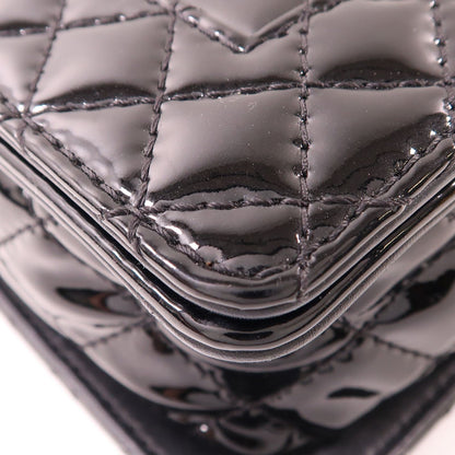 Chanel Black Lacquered Boy 11 Crossbody Bag Patent Leather