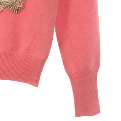 Chanel V-neck Sweater Knitwear P 40780k 02896 Cashmere Pink 