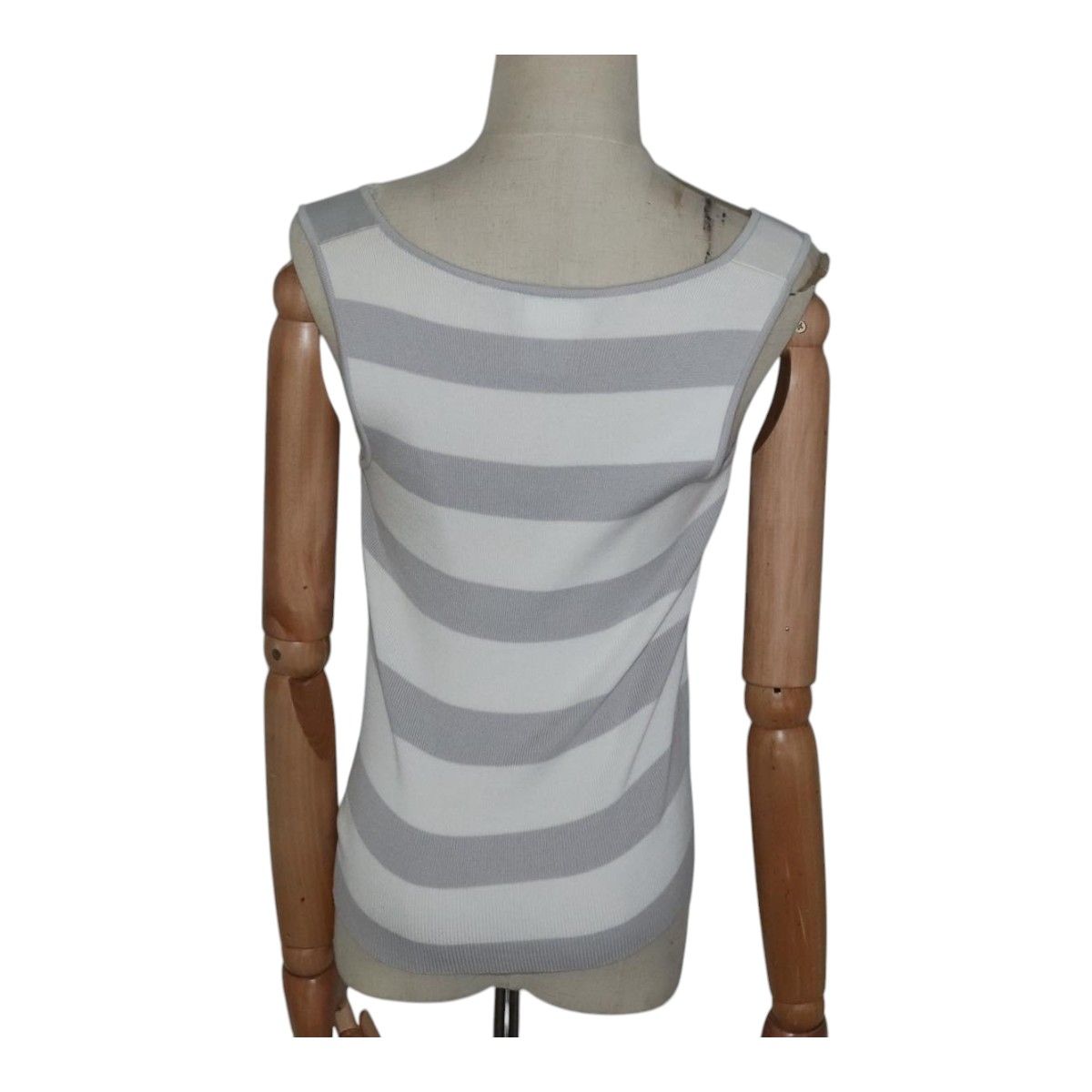 Chanel Tank Top Cotton 38 Gray Cc Auth