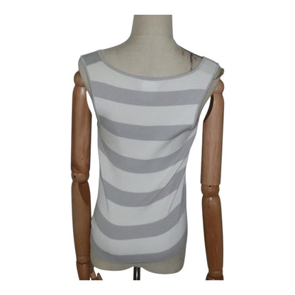 Chanel Tank Top Cotton 38 Gray Cc Auth