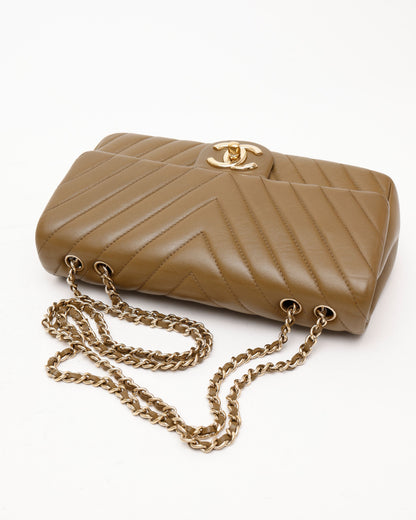 Chanel Small Chevron Double Flap Bag