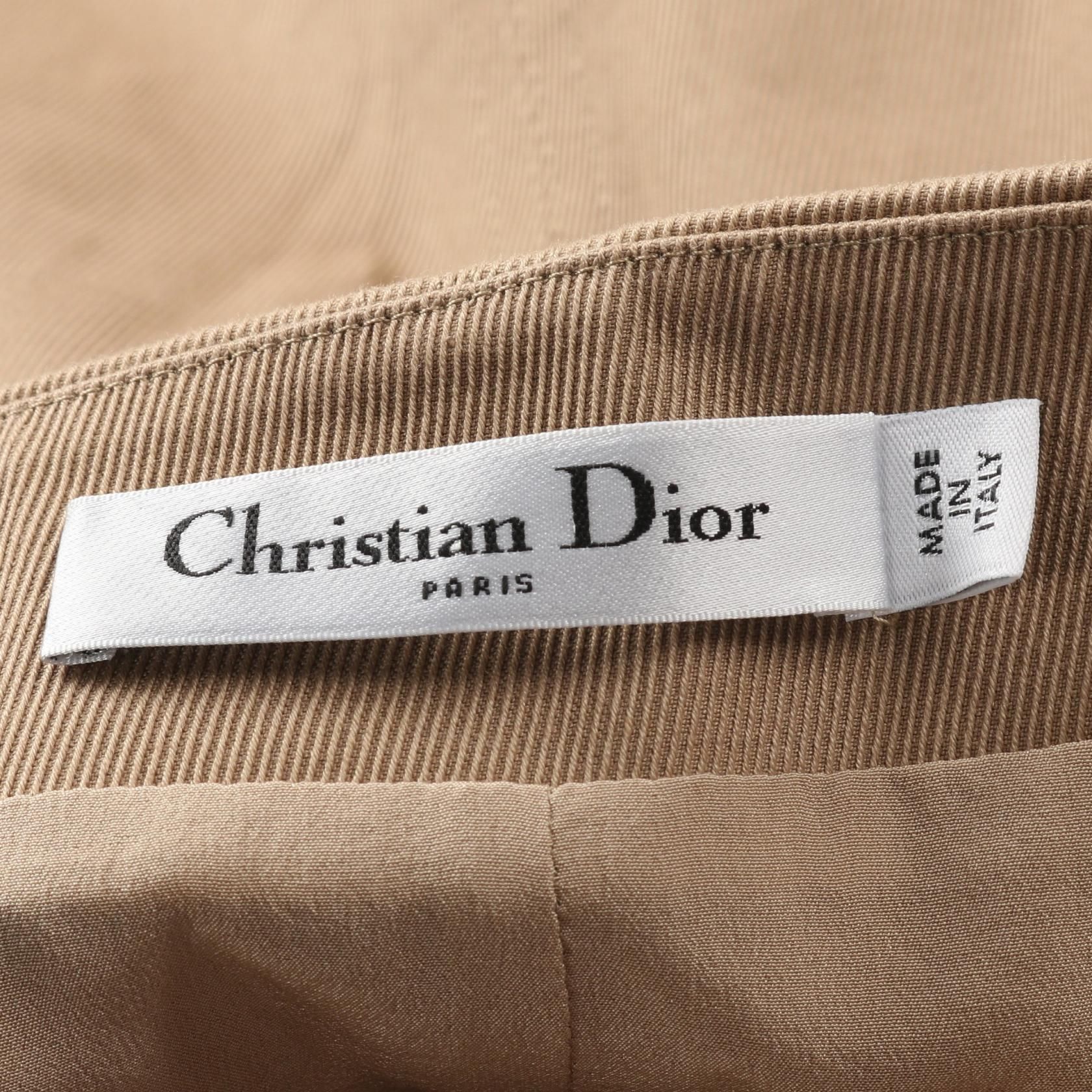 Dior Skirt Beige Cotton 911j 33a 3218