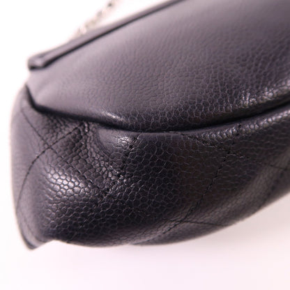 Chanel Black Cowhide Leather Shoulder Bag Calfskin (cowhide)