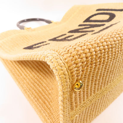 Fendi Woven Straw Sunshine Medium Tote Hand-sewn Shoulder Bag Light Brown 2way Shoulder Bag Beige Other Woven St