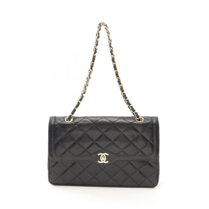 Chanel Matelasse W Flap Shoulder Bag Lambskin Black