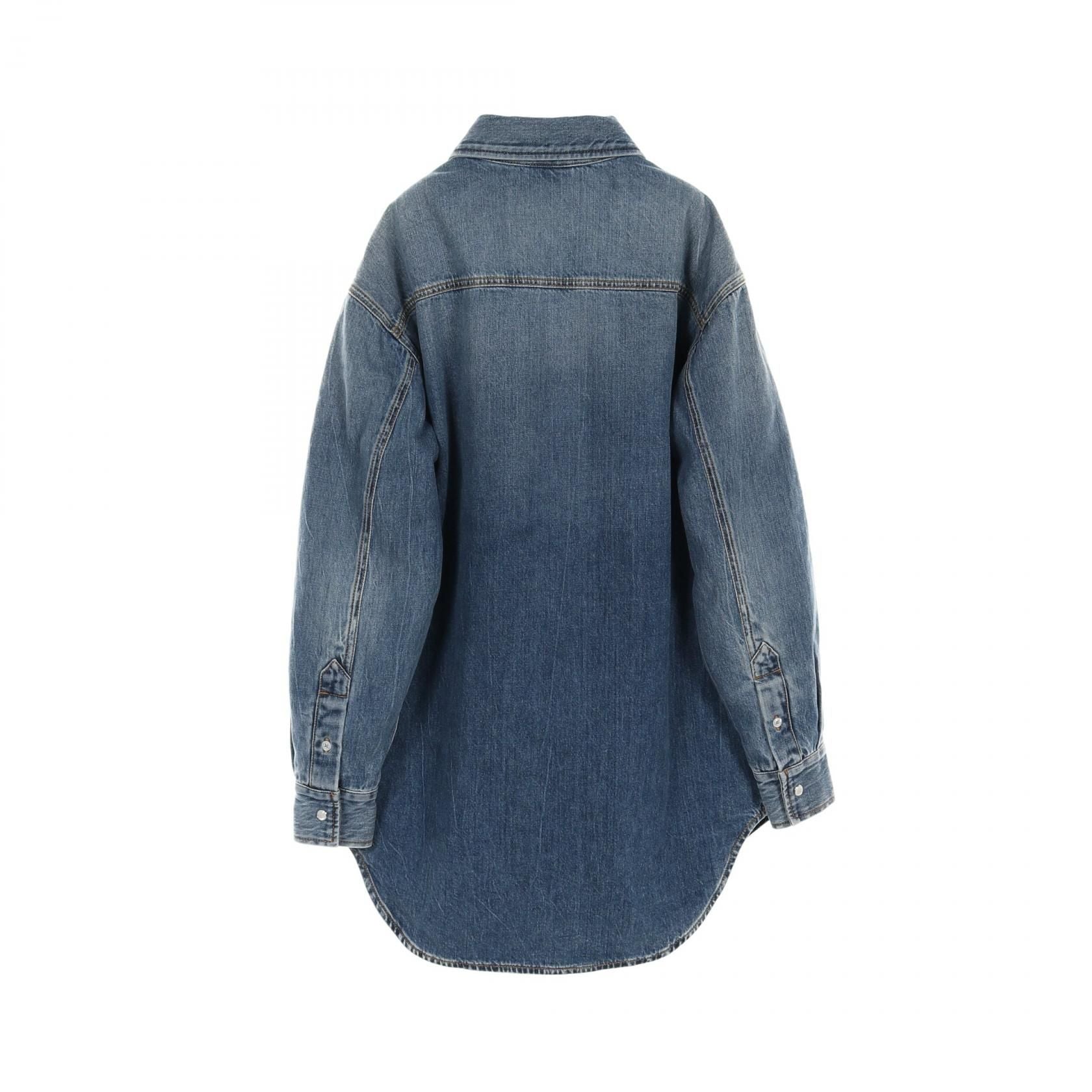 Gucci Washed Organic Denim Shirt Denim Jacket Blue Other Cotton 772882